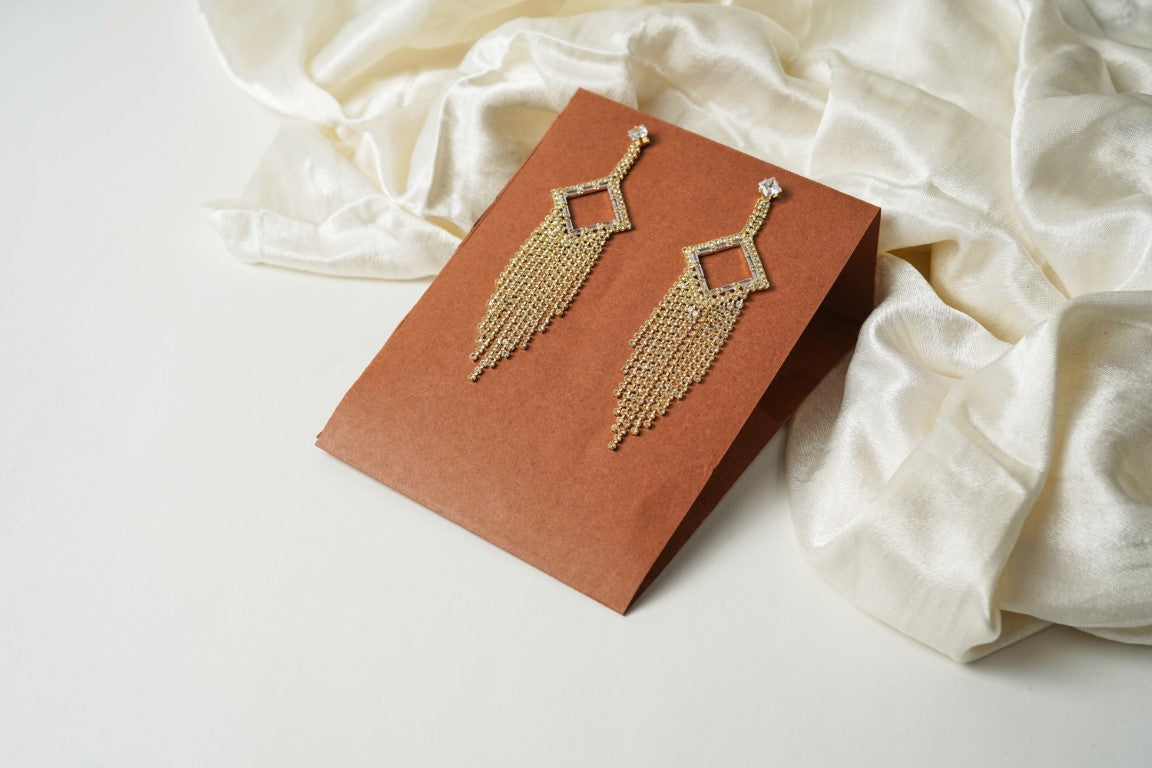 Party Wear Western Diamond Long Earring.
