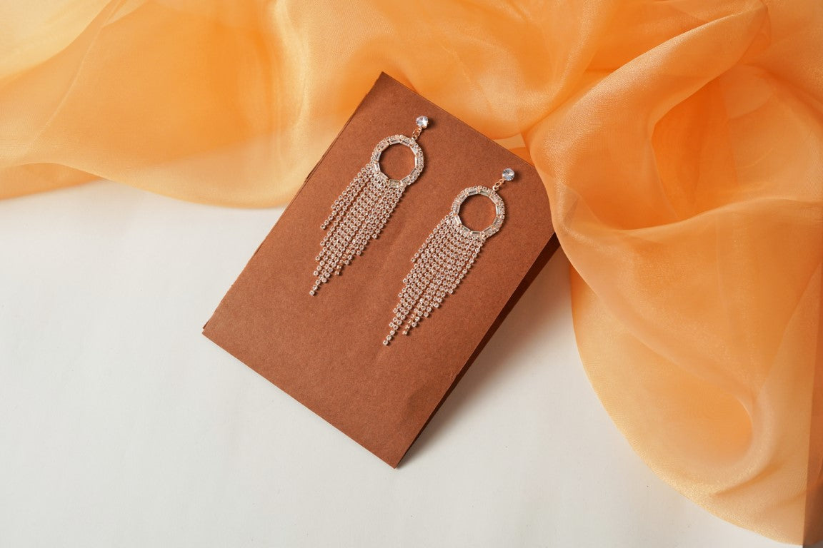 Party Wear Western Diamond Long Earring