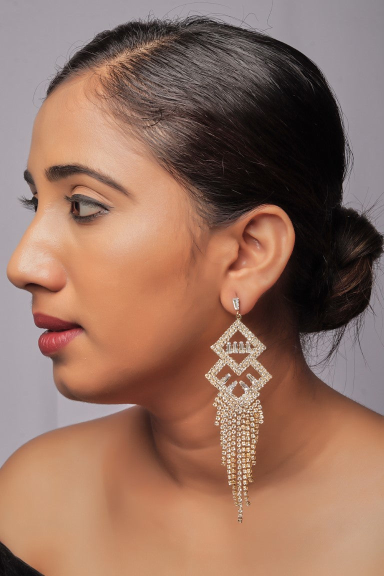 Western Diamond Long Earring
