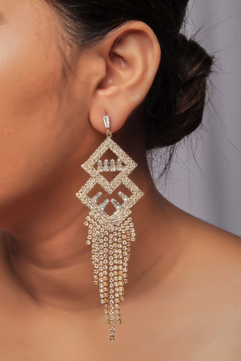 Western Diamond Long Earring