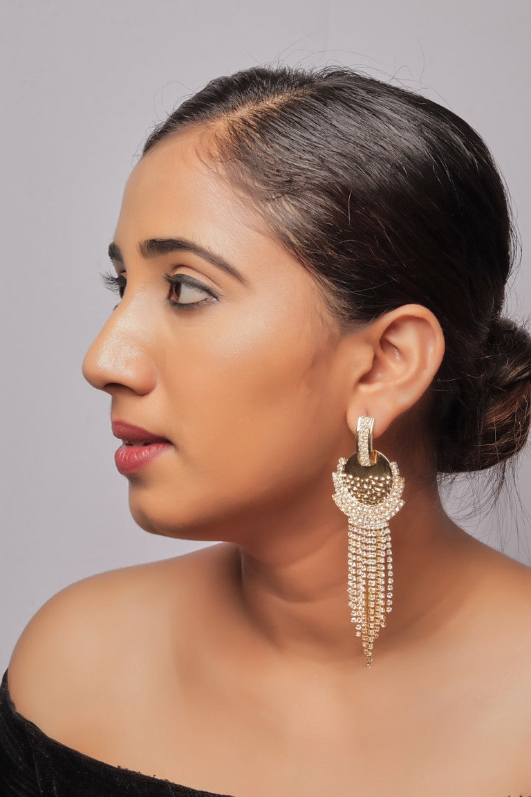 Western Diamond Long Earring