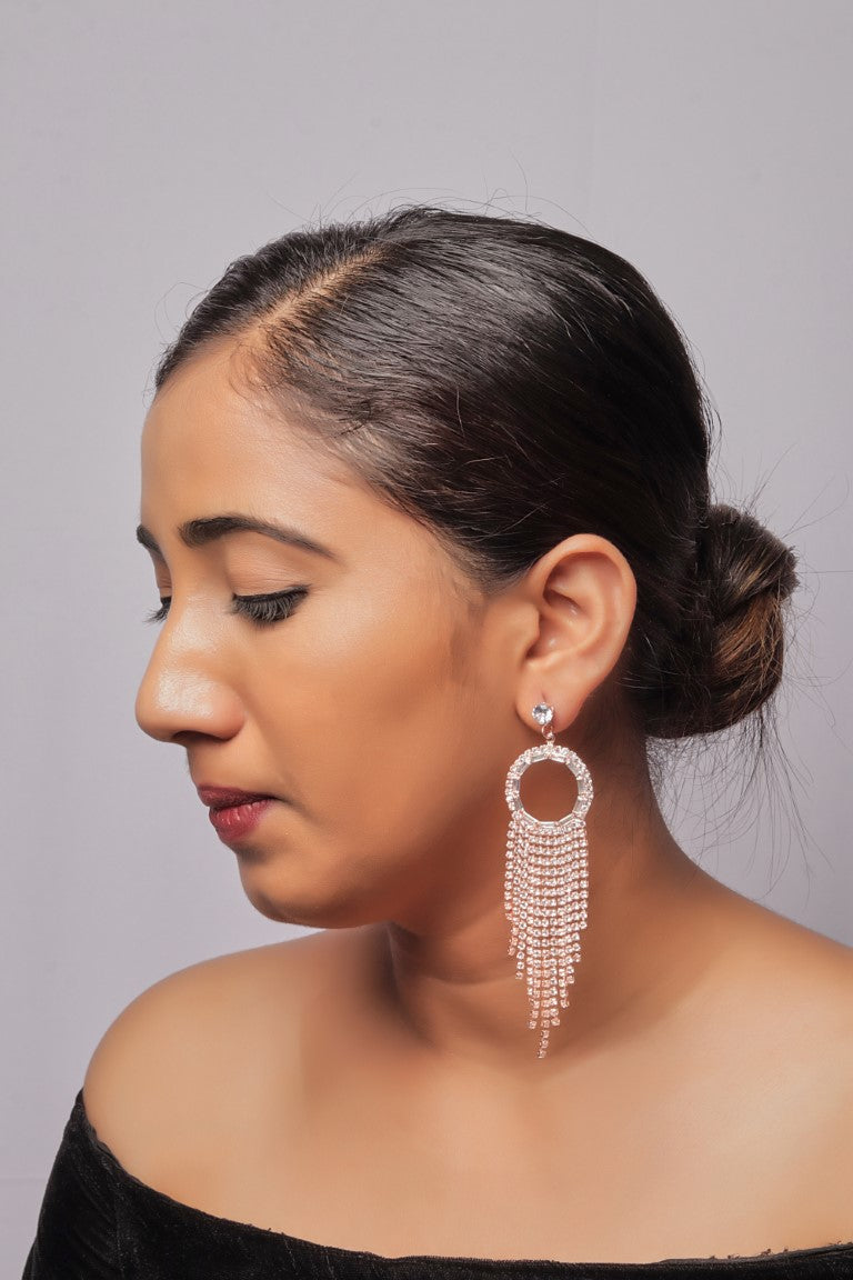 Party Wear Western Diamond Long Earring