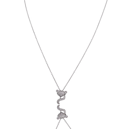 Nisa Premium Silver-Polish Monkey Design With Diamond Studded Delicate Chain-Pendant For Women and Girls