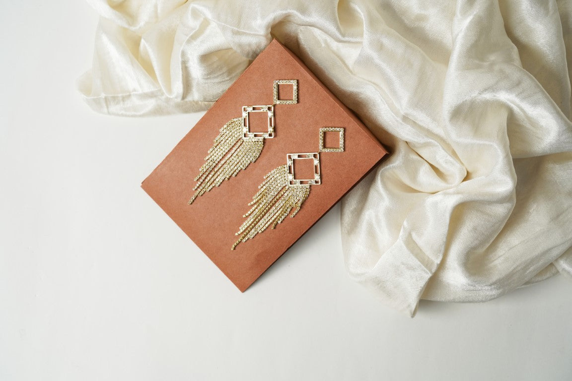 Party Wear Western Diamond Long Earring.