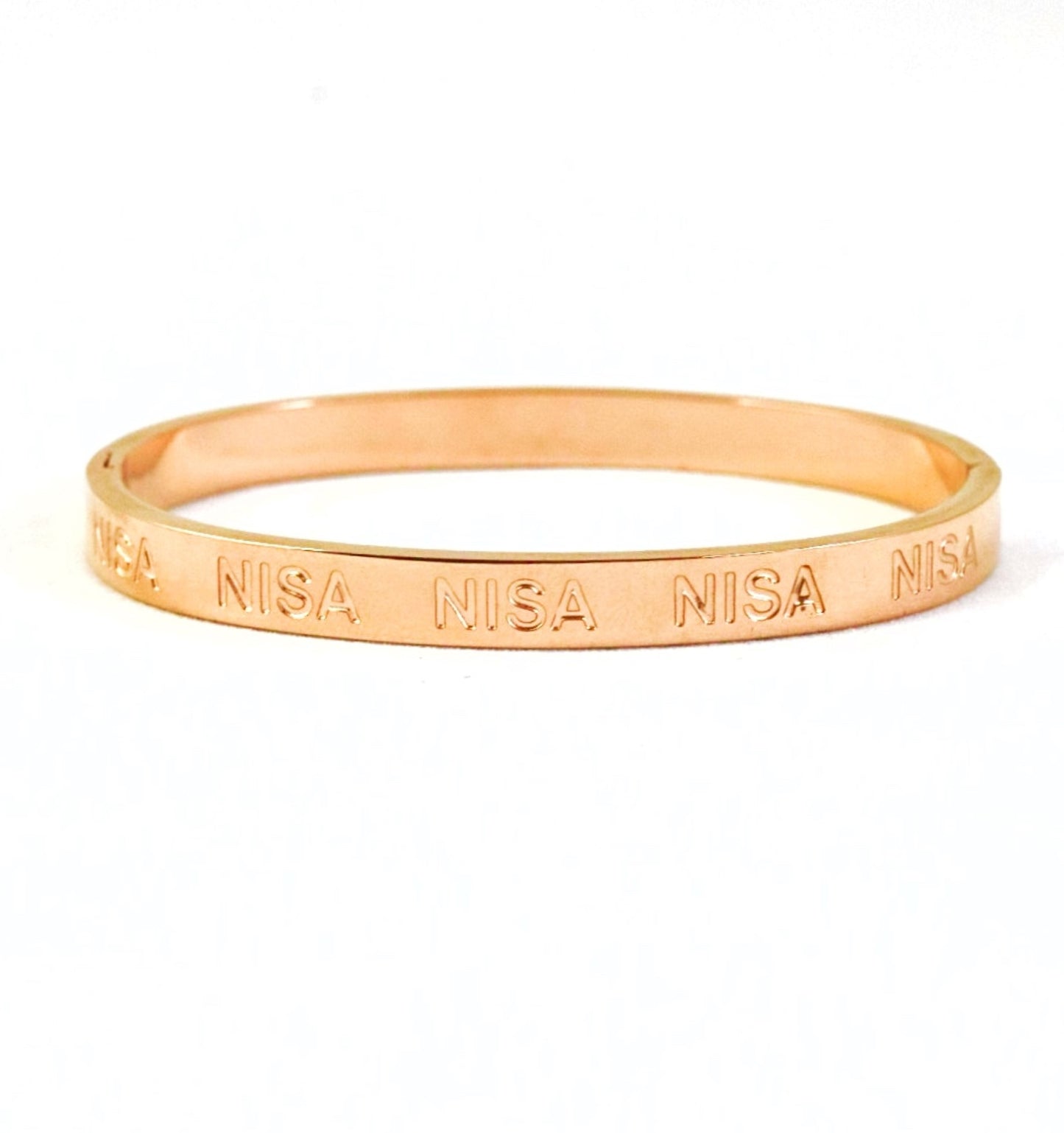 Nisa Premium Rose-Gold Polish With Nisa Brand Design Bracelet For Women and Girls