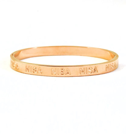 Nisa Premium Rose-Gold Polish With Nisa Brand Design Bracelet For Women and Girls