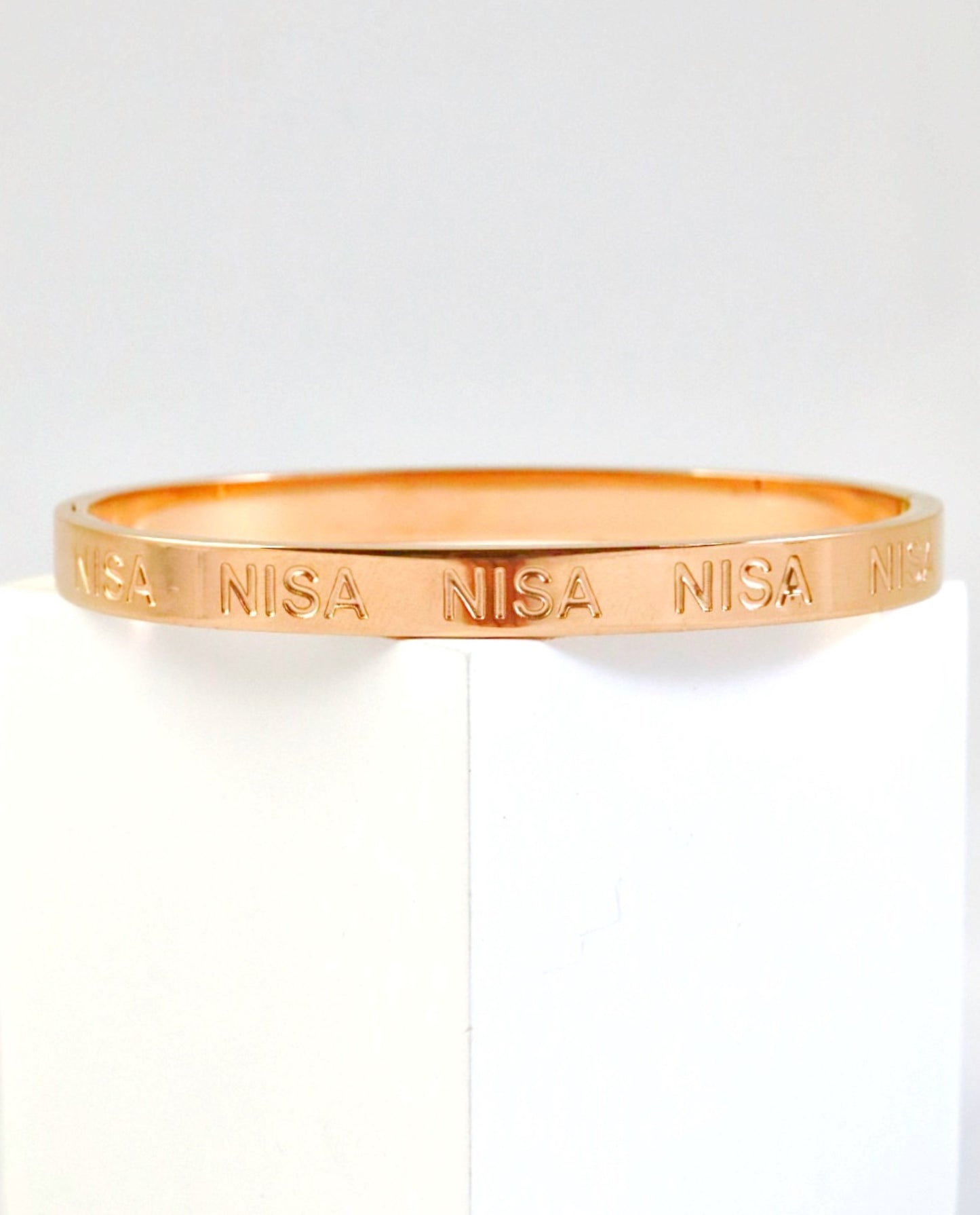 Nisa Premium Rose-Gold Polish With Nisa Brand Design Bracelet For Women and Girls