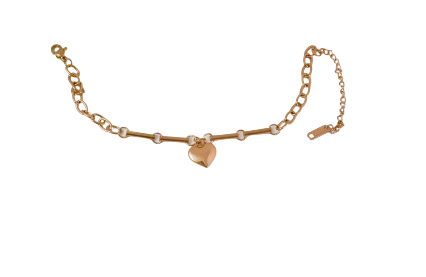 Nisa Premium Rose-Gold Polish Charming Heart Design Bracelet For Women and Girls