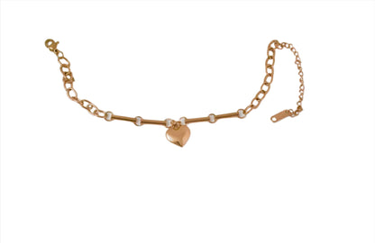 Nisa Premium Rose-Gold Polish Charming Heart Design Bracelet For Women and Girls