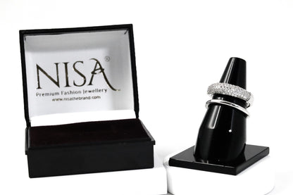 Nisa Premium Silver-Polish Fabulus-Luxurie Design With Diamond Studded Fingering For Women and Girls