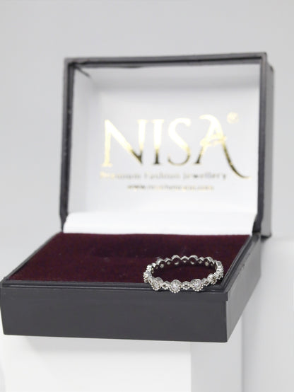 Nisa Premium Silver-Polish Fabulus-Luxurie Design With Diamond Studded Fingering For Women and Girls