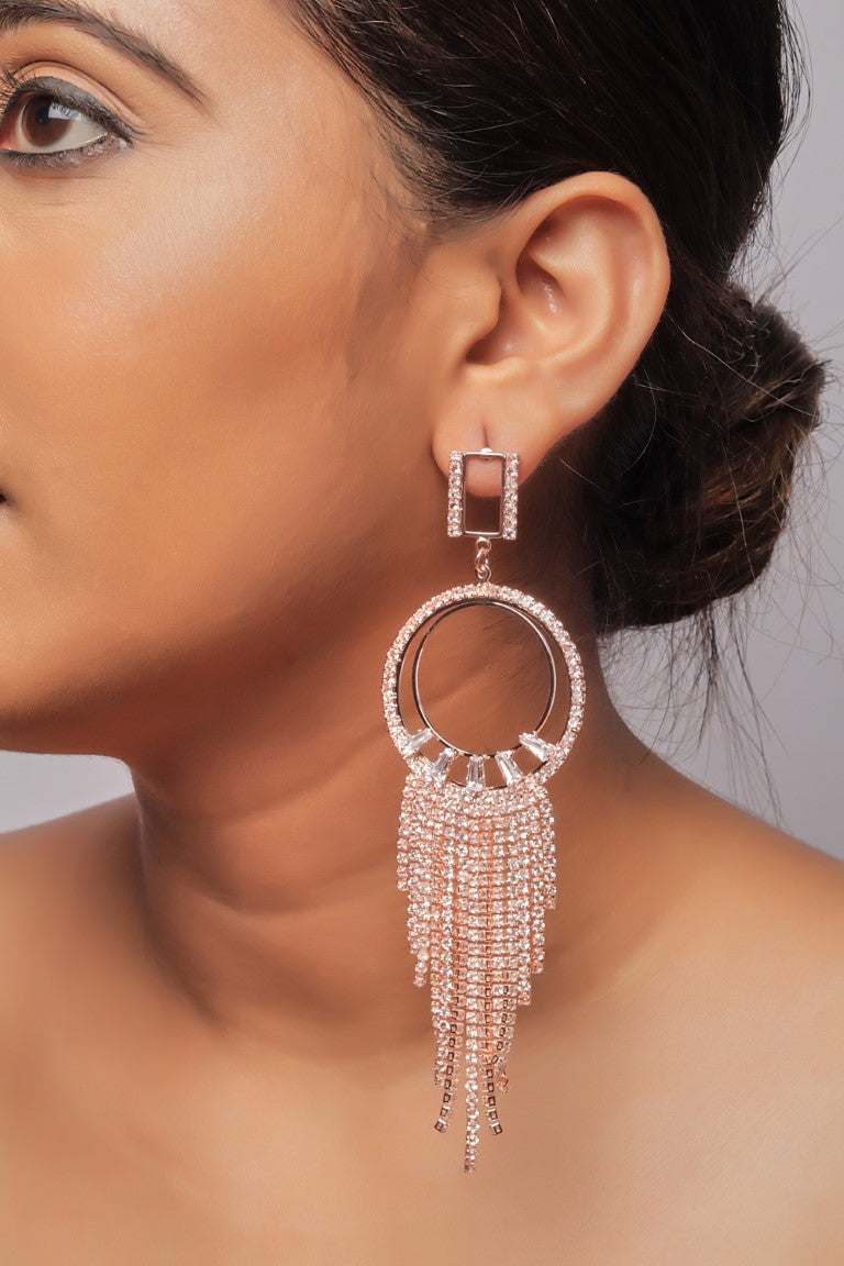 Party Wear Western Diamond Long Earring