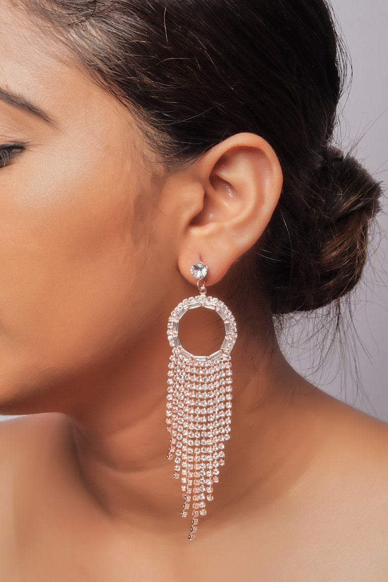 Party Wear Western Diamond Long Earring