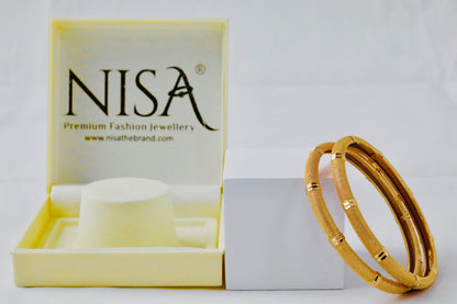 Nisa High Gold Polish Ethical Arbi Design Bangles For Women and Girls