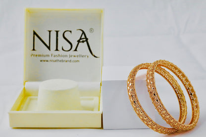 Nisa High Gold Polish Beads Doted Design Bangles For Women and Girls